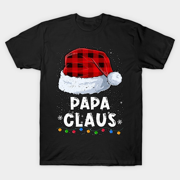 Papa Claus Red Plaid Christmas Santa Family Matching Pajama T-Shirt by tabaojohnny